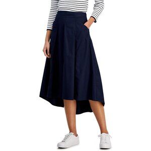 Nautica Jeans Co. Womens Stretch Midi Midi Skirt Navy Blue Size M MSRP $80